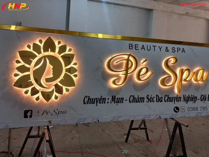 Biển Quảng Cáo Spa Chữ Nổi Sáng ĐènNghiệp