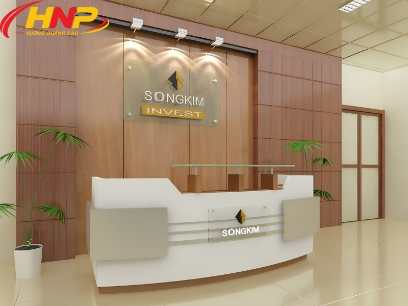 backdrop lễ tân công ty