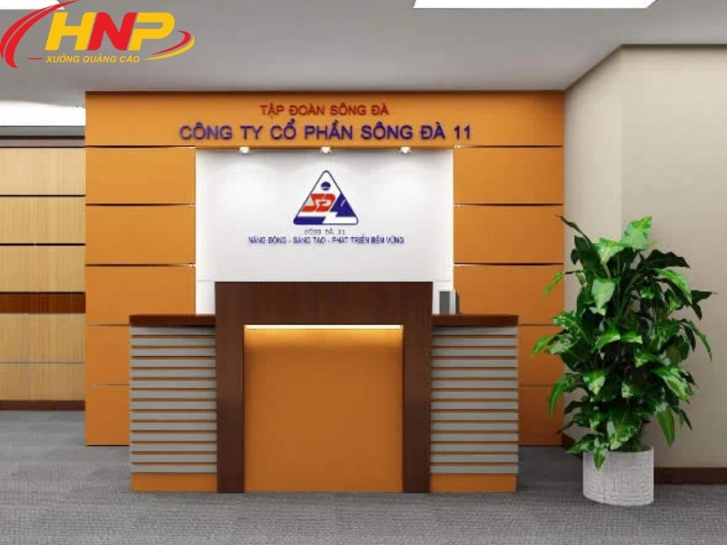 backdrop lễ tân alu