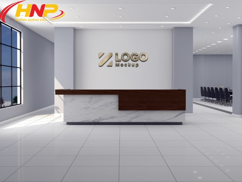 backdrop lễ tân CNC