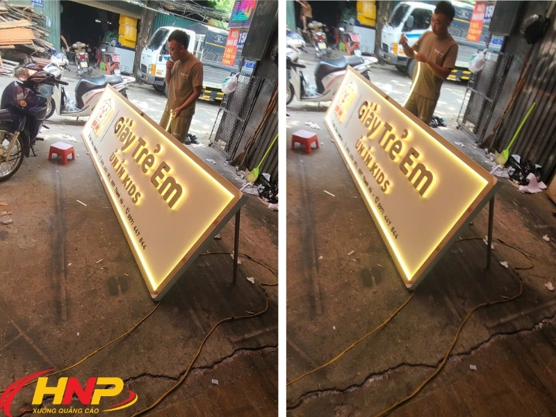 biển alu chữ nổi cửa hàng trẻ em