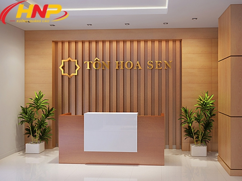 backdrop lễ tân gỗ
