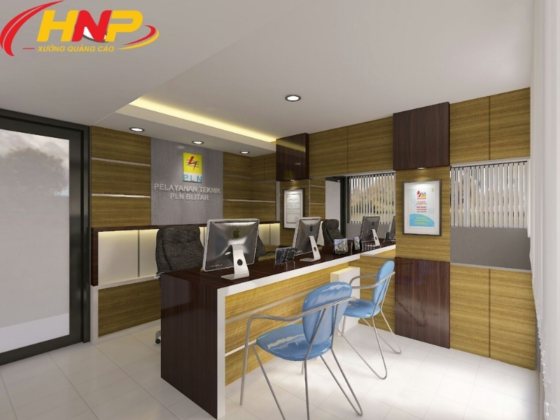 backdrop lễ tân CNC
