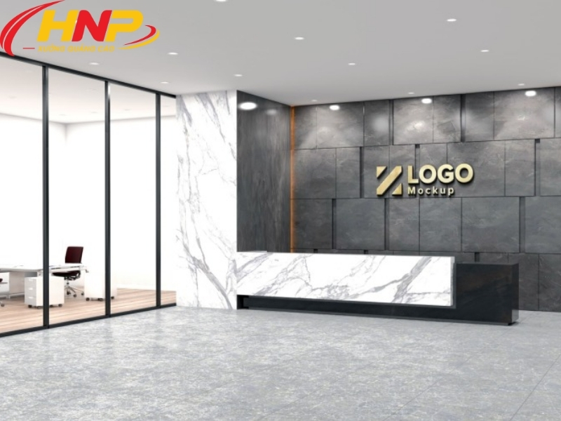 backdrop lễ tân công ty